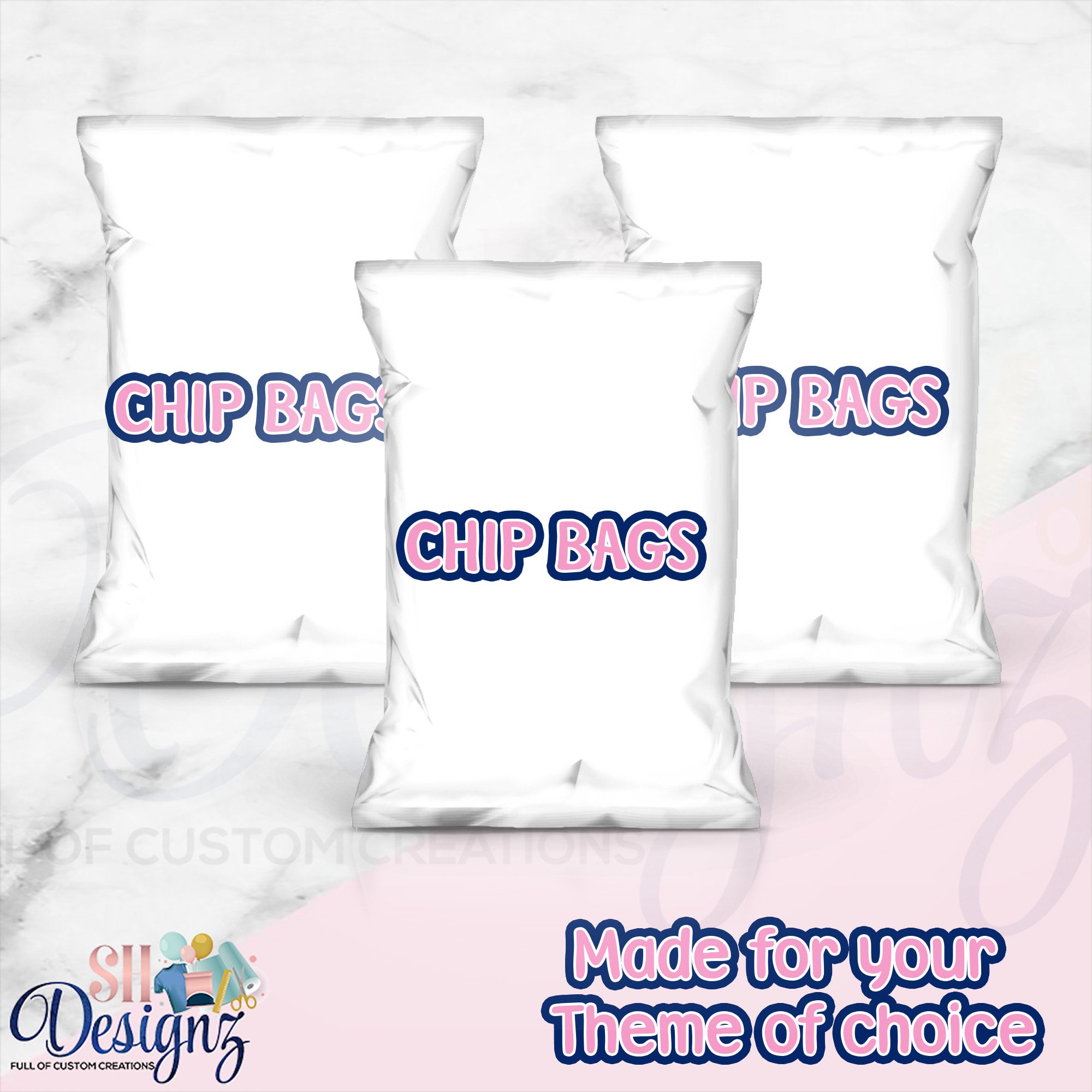Custom Chip Bags Personalized Chip Bags for Parties Events and Celebrations ShDesignz